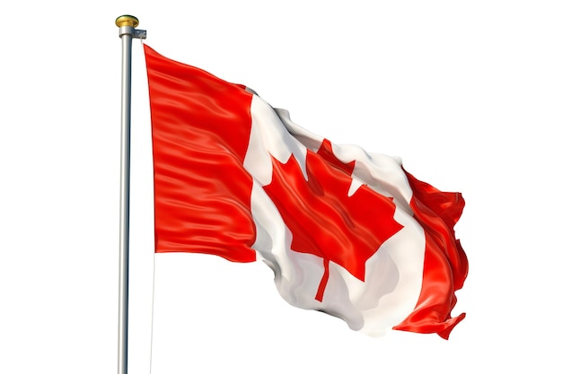 Photo canada flag waving on isolated background close up waving flag