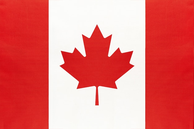 Canada national fabric flag, Symbol of international world north America country.