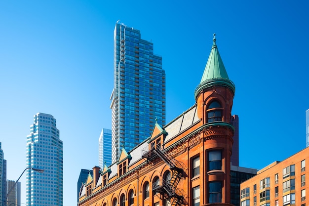 Canada Toronto The famous Gooderham building and the skyscrapers in the background