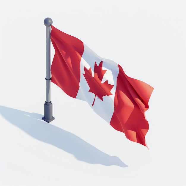 Photo a canadian flag flutters in the breeze