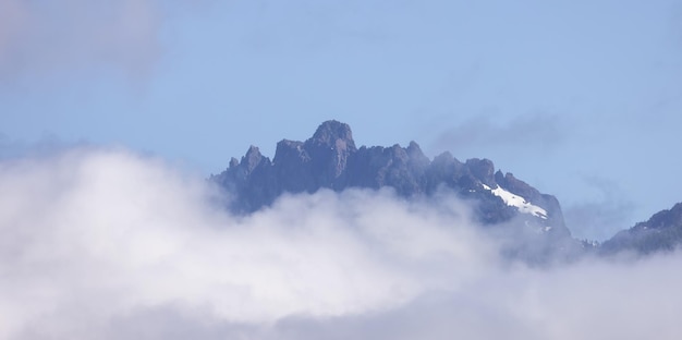 Canadian nature landscape with clouds and mountains