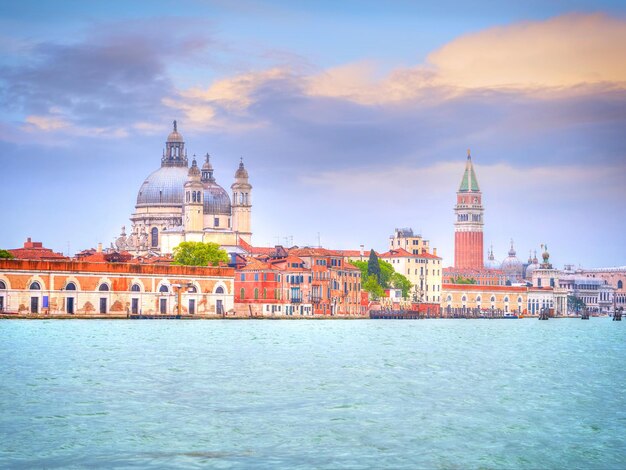 Canal Grande with Basilica di Santa Maria della Salute in the background Venice Italy