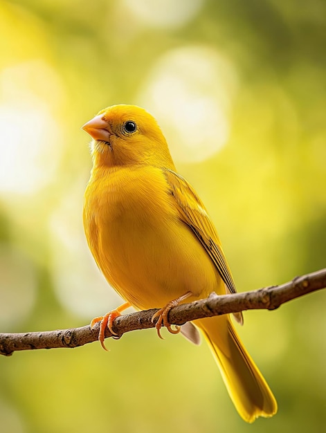 Photo canary isolated on summer background