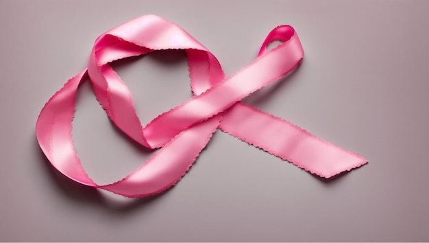 Cancer awareness ribbon vector image of pink ribbon in the style of heavy single brushstroke