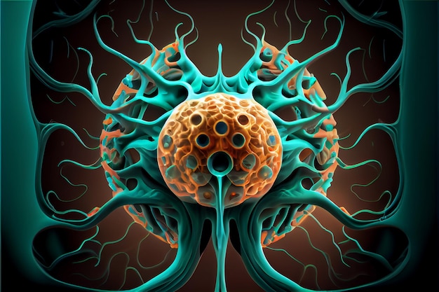 Cancer cell World Cancer Day 04 February render virtual reality