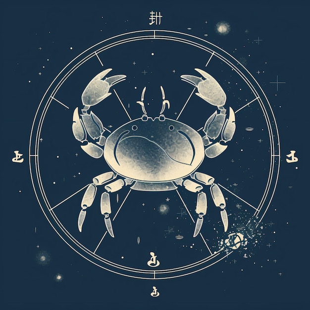 Photo cancer horoscope astrology crab zodiac sign background wallpaper illustration design generative ai