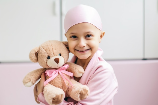 Cancer Patient Holding Toy