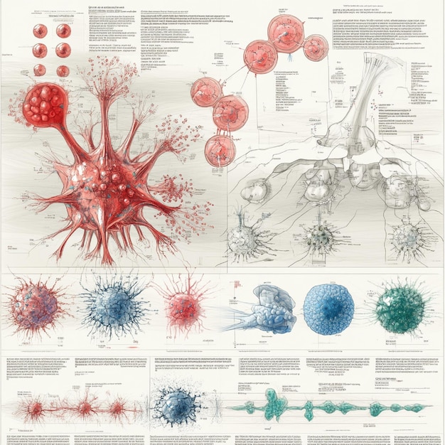 Photo cancer staging and grading diagrams showing tumor progression and severity