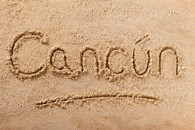 Cancun Mexico summer beach writing message