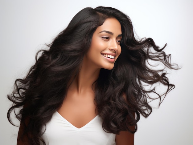 Candid beauty of an Indian girl showcasing her natural hair in an ad