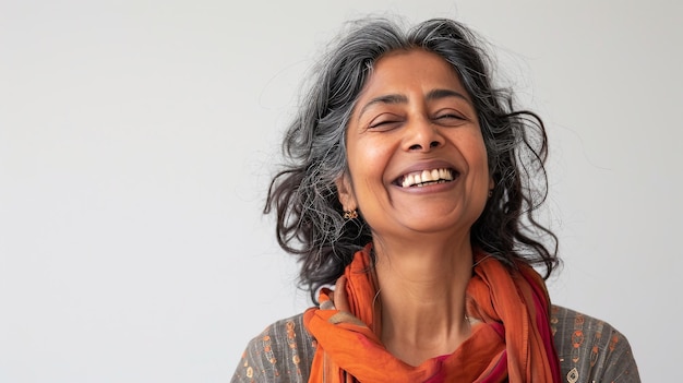 Candid Laughter from Indian Soul On White Background JPG Generative Ai