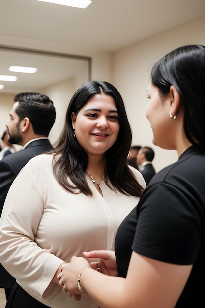 candid shot plussize manager interacting with team member