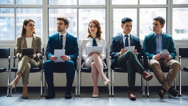 Candidates waiting for a job interview