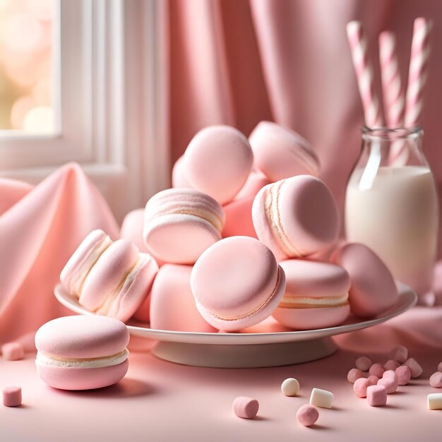 Photo candied dreams light and airy pastel marshmallows with dreamy bokeh