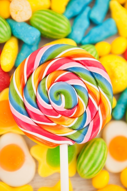 Candies with different shapes and colors 