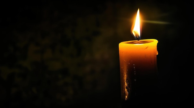 A candle burning brightly in the darkness a beacon of hope in challenging times