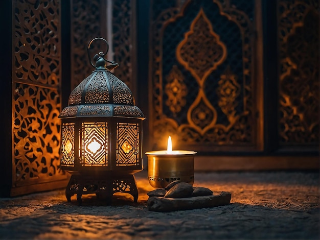 a candle and a candle in a temple