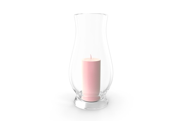 Photo candle in a glass holder 3d