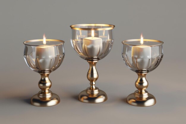 Candle Holders Isolated In Transparent Background