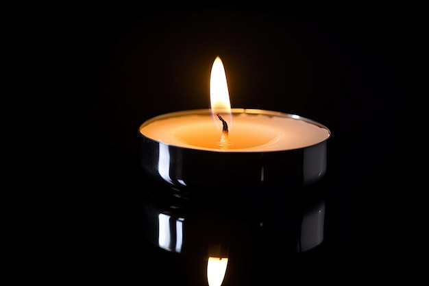 a candle is lit in the dark conveying memorial death and hope