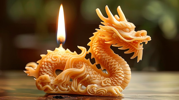 Candle in the shape of a Chinese dragon