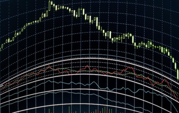 Candle stick graph chart of stock market investment trading