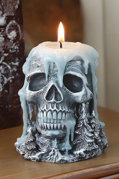 Photo a candle that has a candle on it