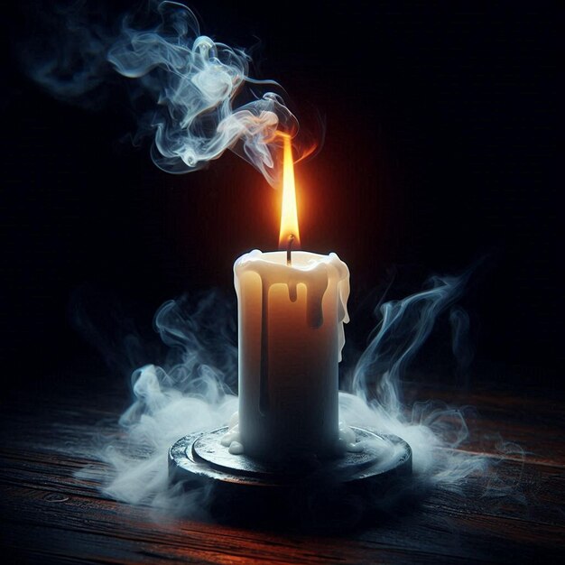 Photo a candle that is lit in the dark