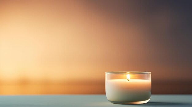 A candle that is lit in a glass bowl with a candle in it.