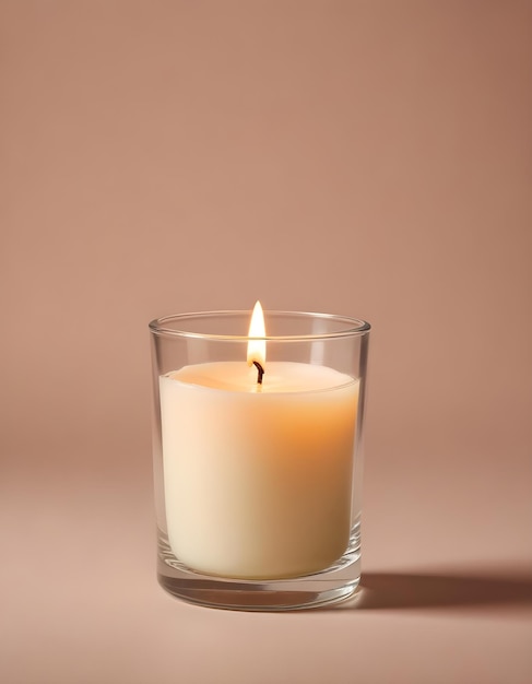 Photo a candle that is lit in a glass jar