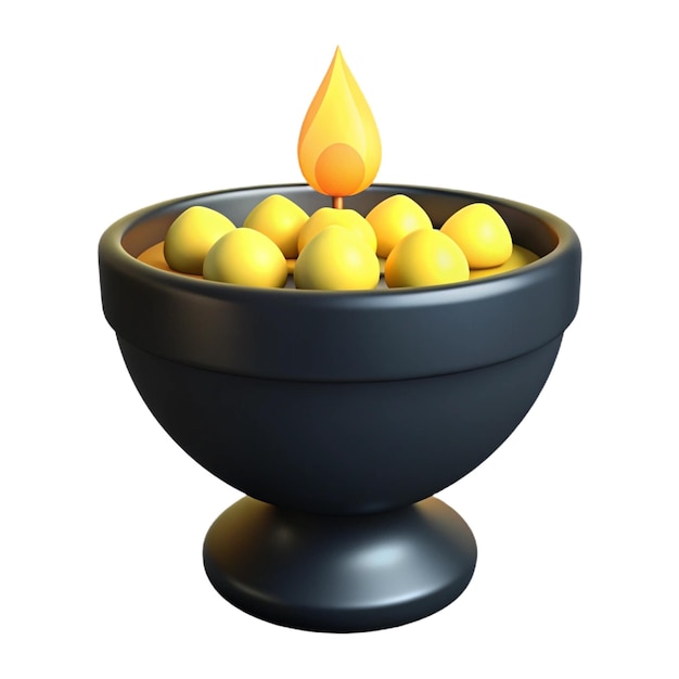 a candle that is lit up in a bowl