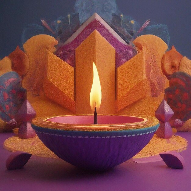 a candle that is lit up with a candle in it