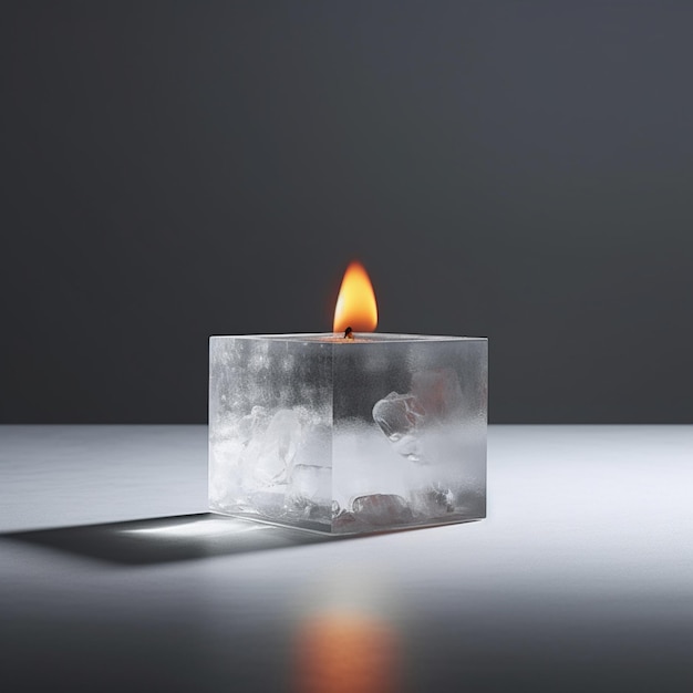 a candle that is lit with a flame on it