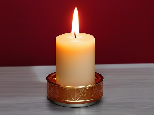 Candle with a candle on it