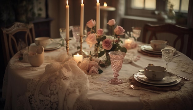 Candlelit elegance romance religion and celebration abound generated by AI