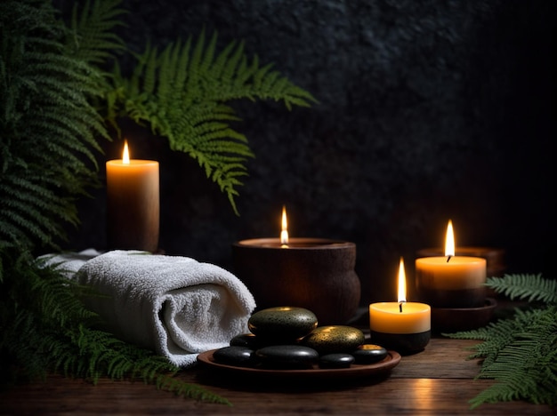 Candlelit Massage Escape Wood Towel Candles