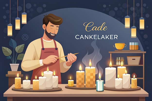 Candlemaker Flat Vector Character Illustration