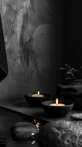 Photo candles in black background