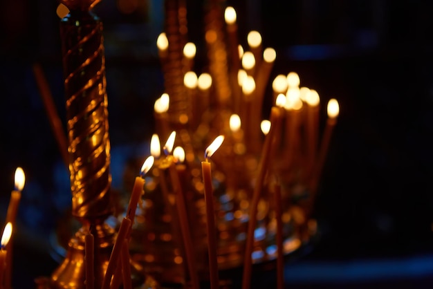 The candles in the Church. Shallow dof.