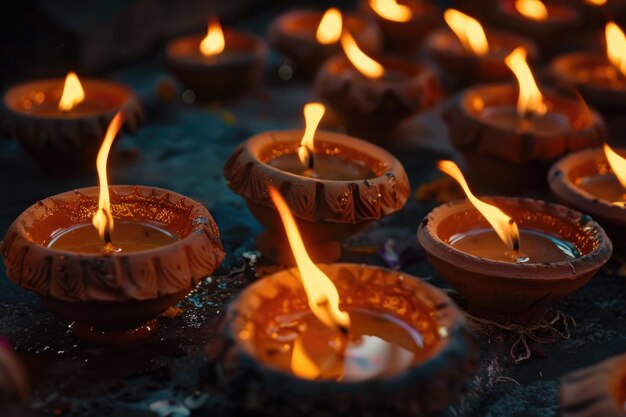 Candles on table