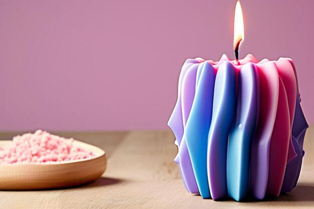 Photo candles with a pink background and a candle that says  happy birthday