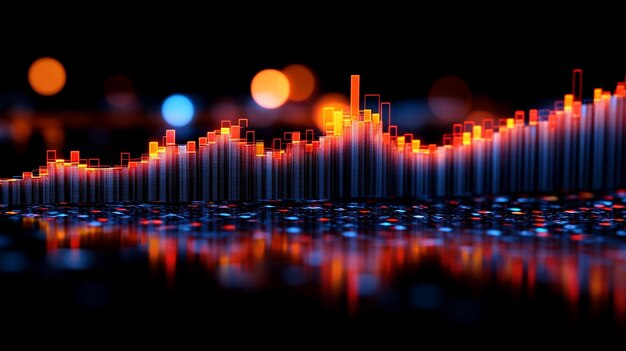 Photo candlestick graph showing stock market trends and investment patterns symbolizing market volatility