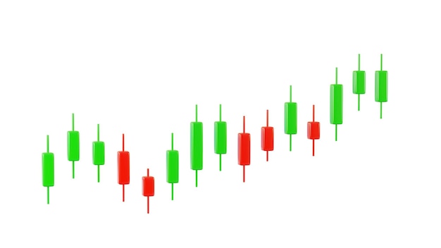 Photo candlestick trading graph symbol investment stock market 3d rendering illustration