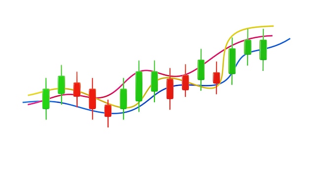 Photo candlestick trading graph symbol investment stock market 3d rendering illustration