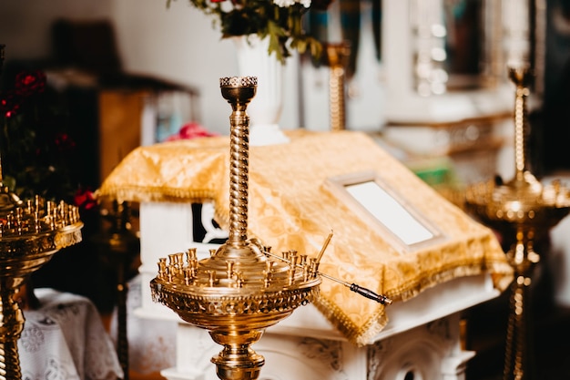 candlesticks and candelabra in temples golden