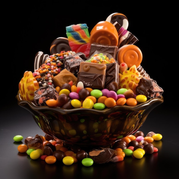 Candy bowl filled with sweet treats