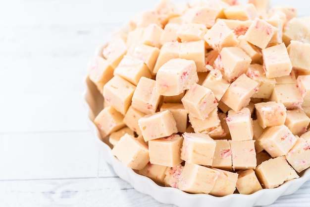 Candy cane fudge