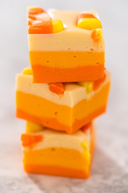 Candy corn fudge