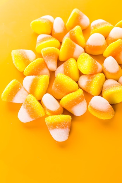 Candy corn prepared as Halloween treats.