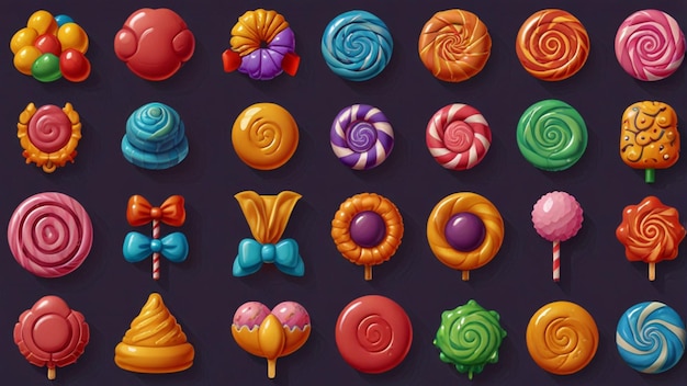 Candy icons set set of Candy 3d vector icons for web design